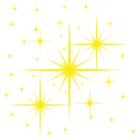 Yellow Glitter Stars Sparkle Effect PNG