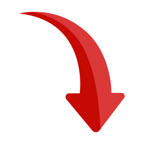 Curved Down Arrow PNG Transparent