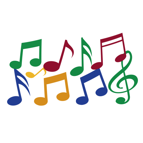 Colorful music notes png free