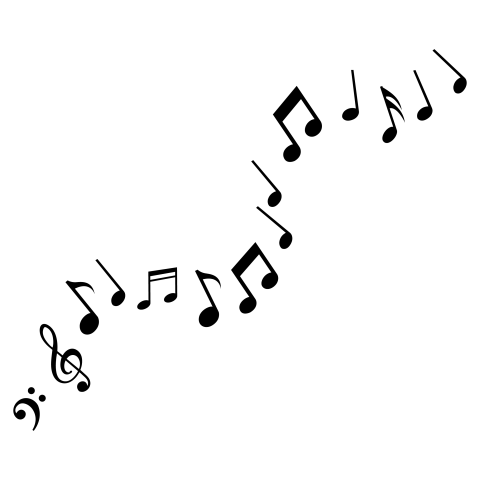 Wave black music notes png download transparent