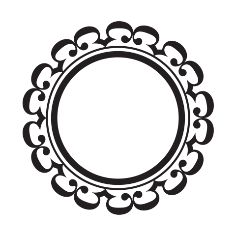 Black Ornamental Circle Frame PNG