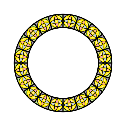 Floral Pattern Circle Frame PNG