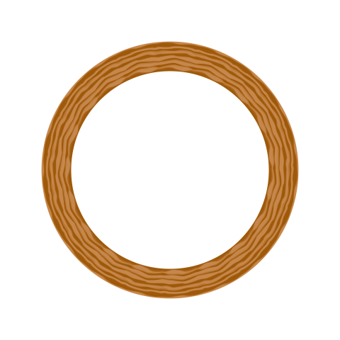 Wooden Circle Frame PNG