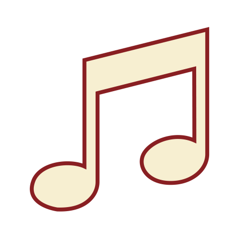 Beige Double Music Note PNG