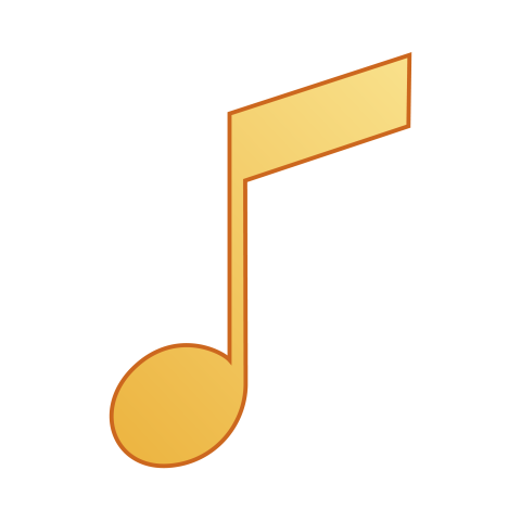 Golden music symbol transparent