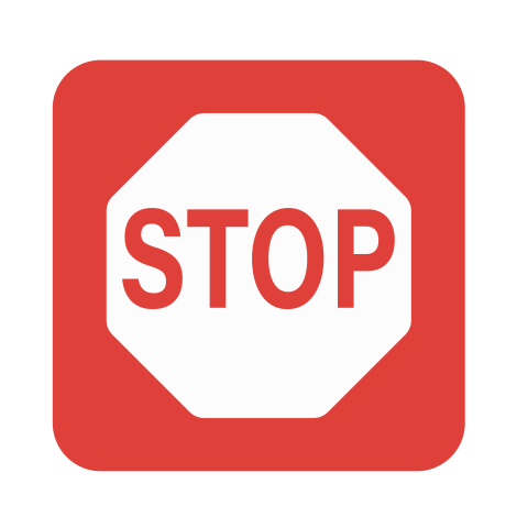Flat stop sign icon png download