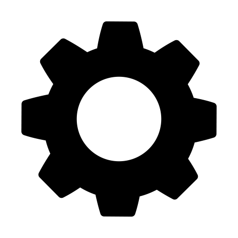 Setting black and white icon png transparent