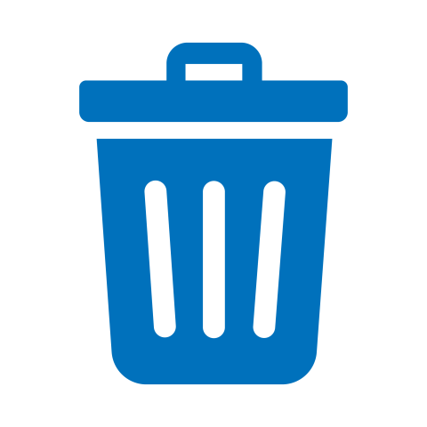 Blue Trash Bin Icon PNG
