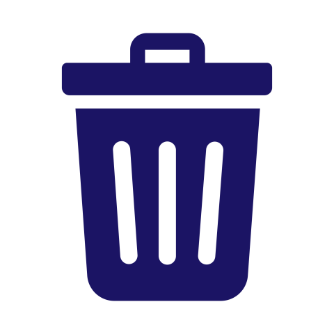 Dark Blue Trash Bin Icon PNG