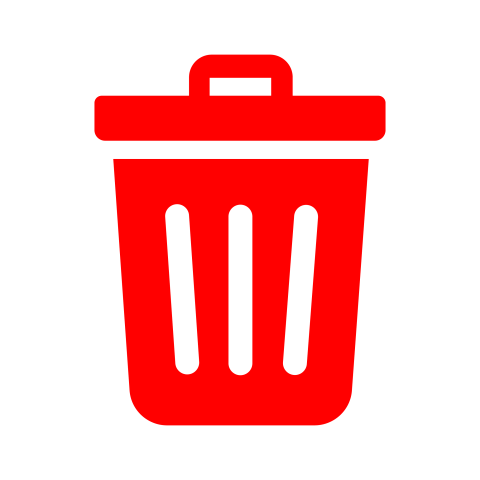 Red Trash Bin Icon PNG