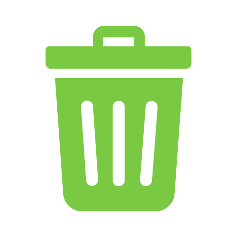 Green Trash Bin Icon PNG