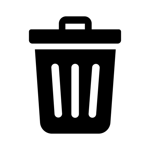 Black Trash Bin Icon PNG